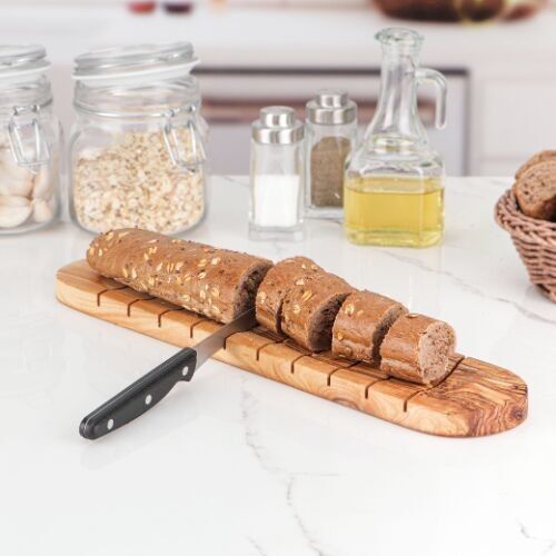🥖 Elegant Handmade Olive Wood Bread Board - Cutting & Serving 40CM