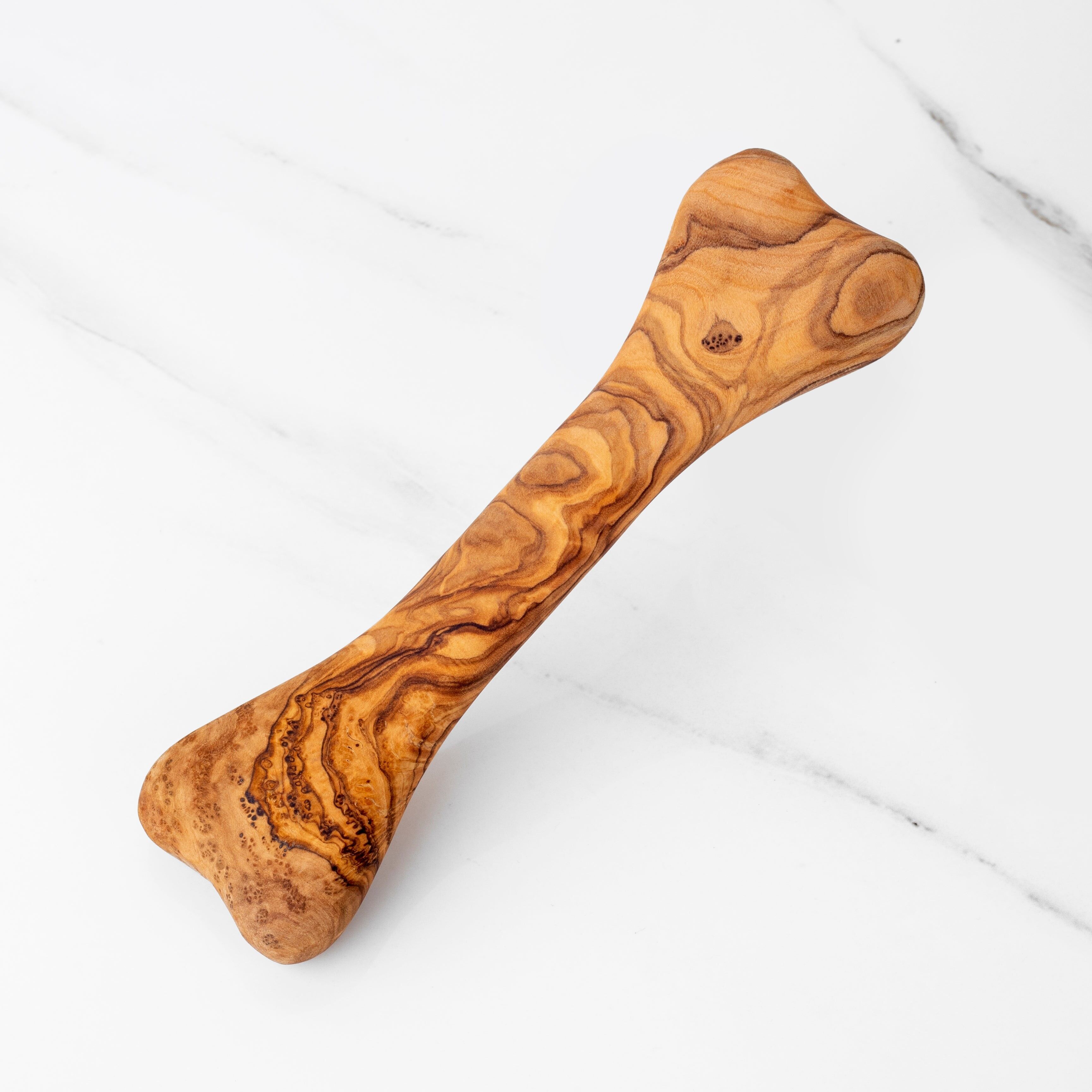 🐶 Handmade Olive Wood Dog Bone – Natural Toy