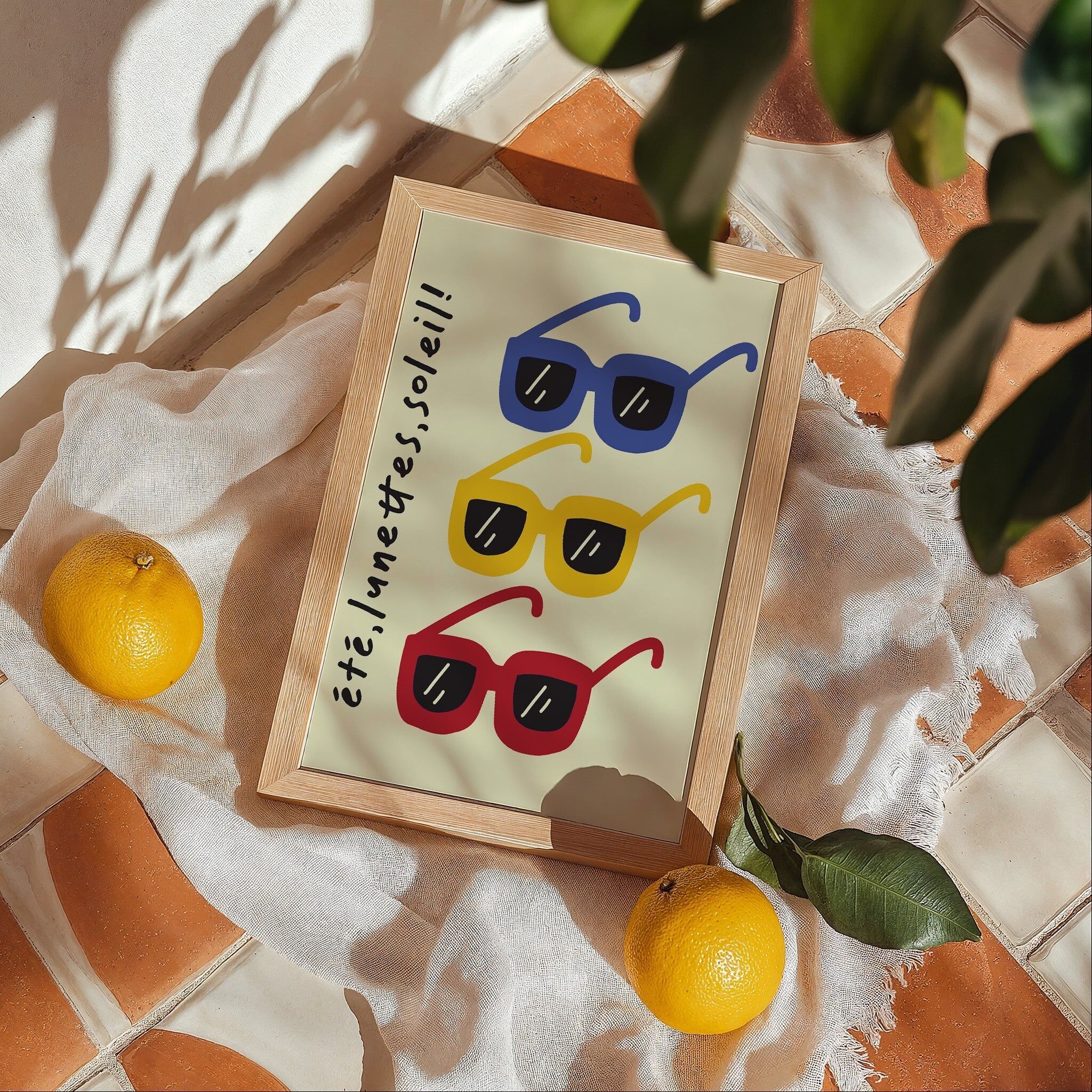 Manifesto estivo, occhiali, sole