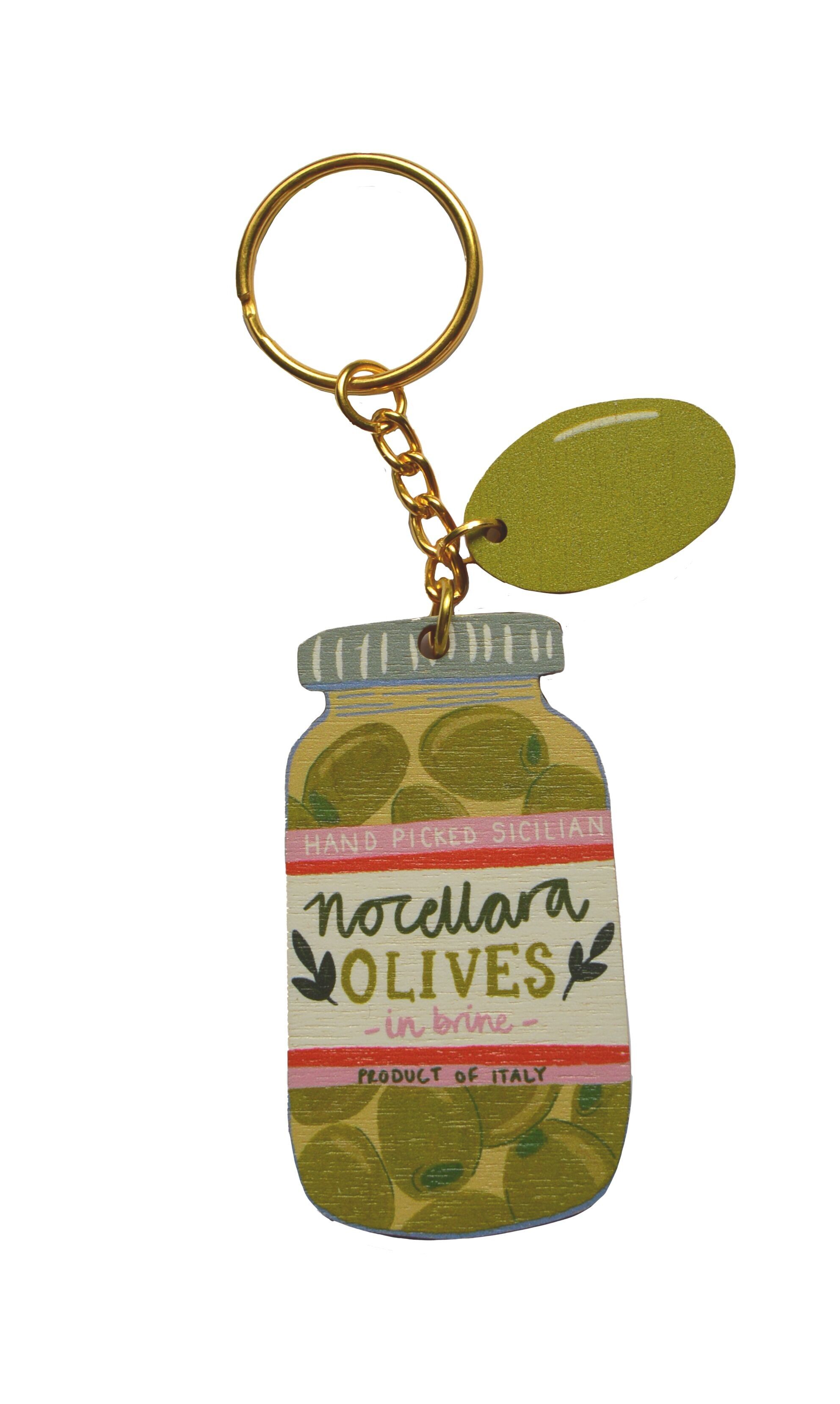 Nocellara Oliven Charm Schlüsselanhänger