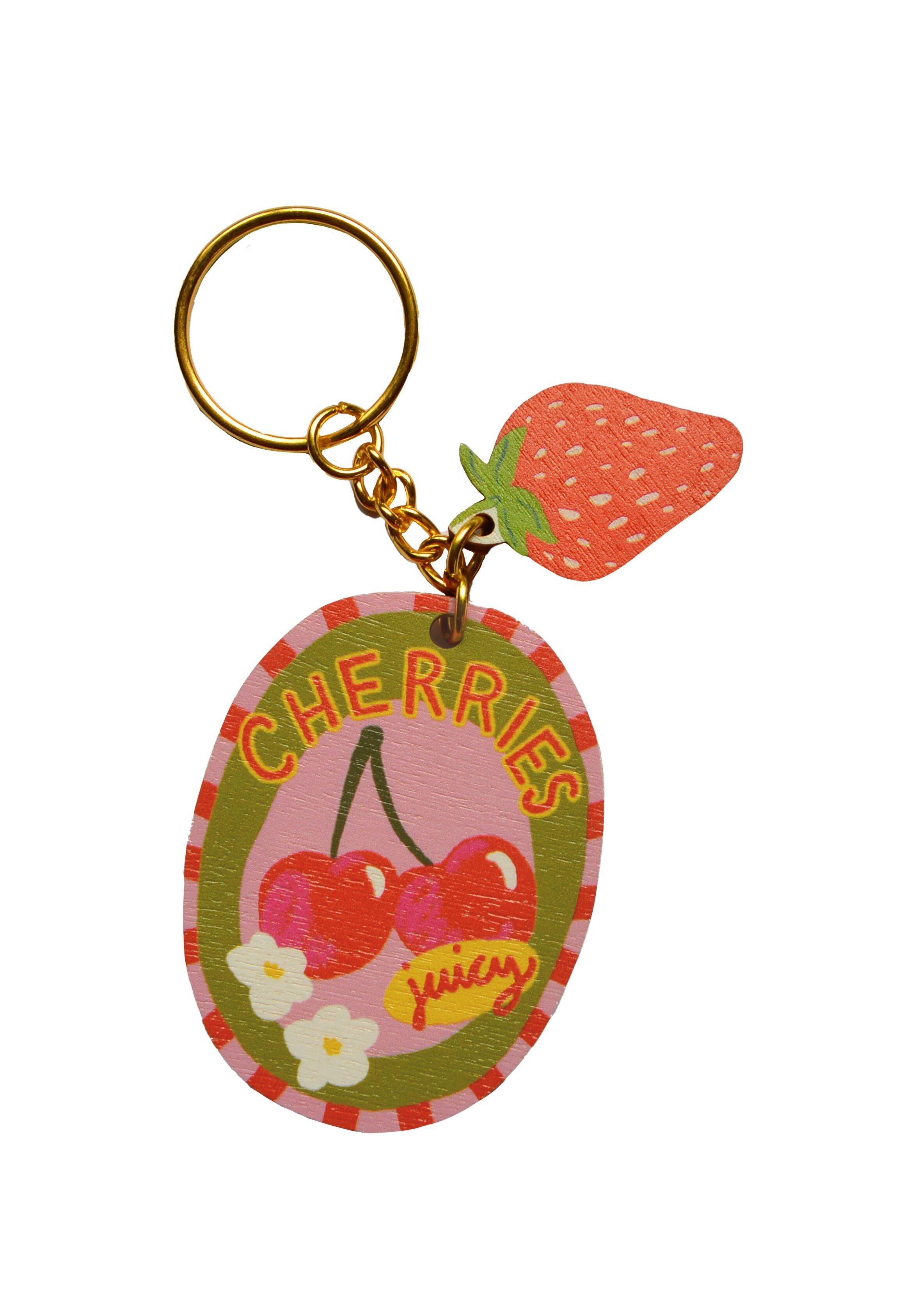 Kirschen Sticker Charm Schlüsselanhänger