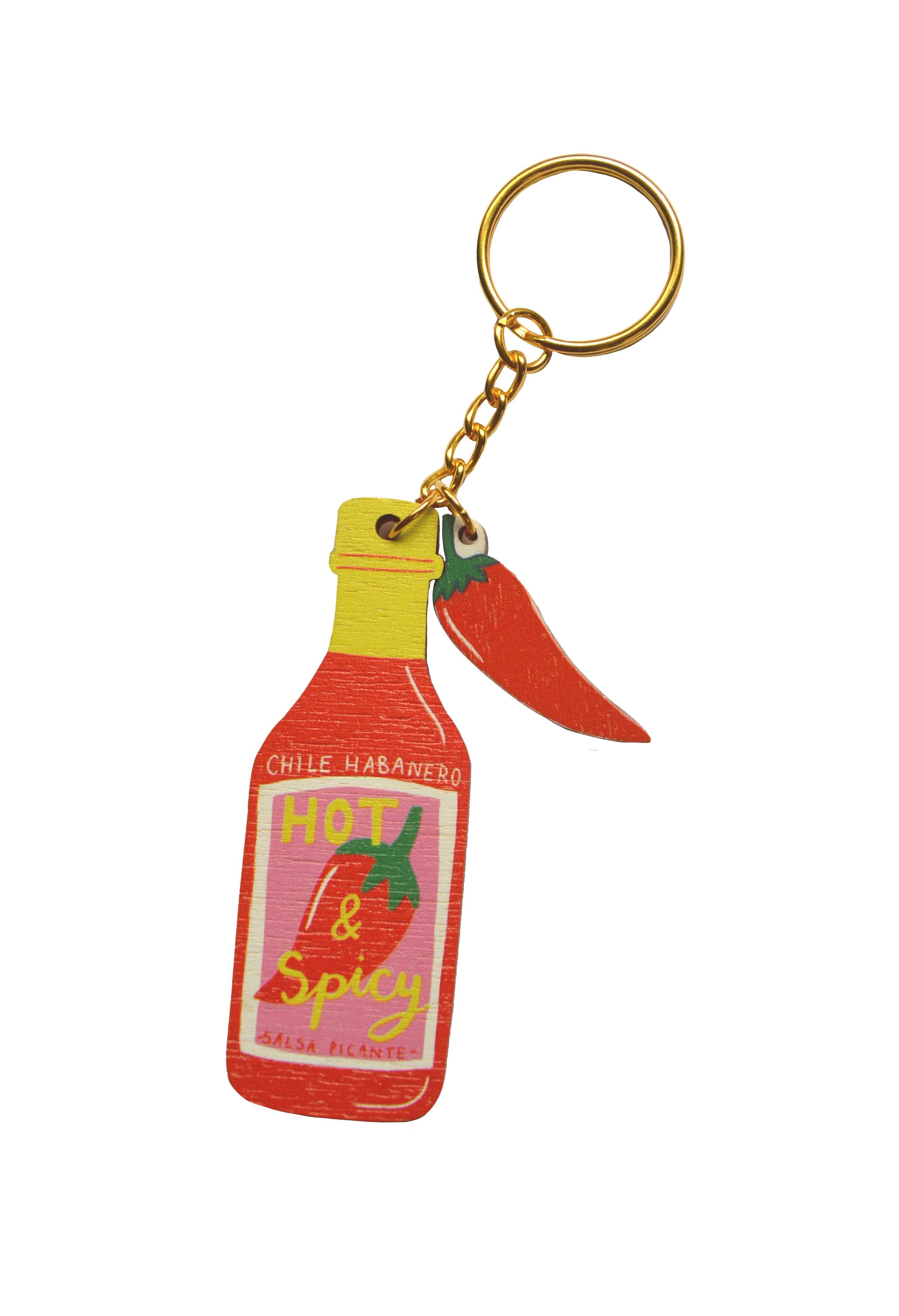 Schlüsselanhänger mit Hot Sauce-Anhänger