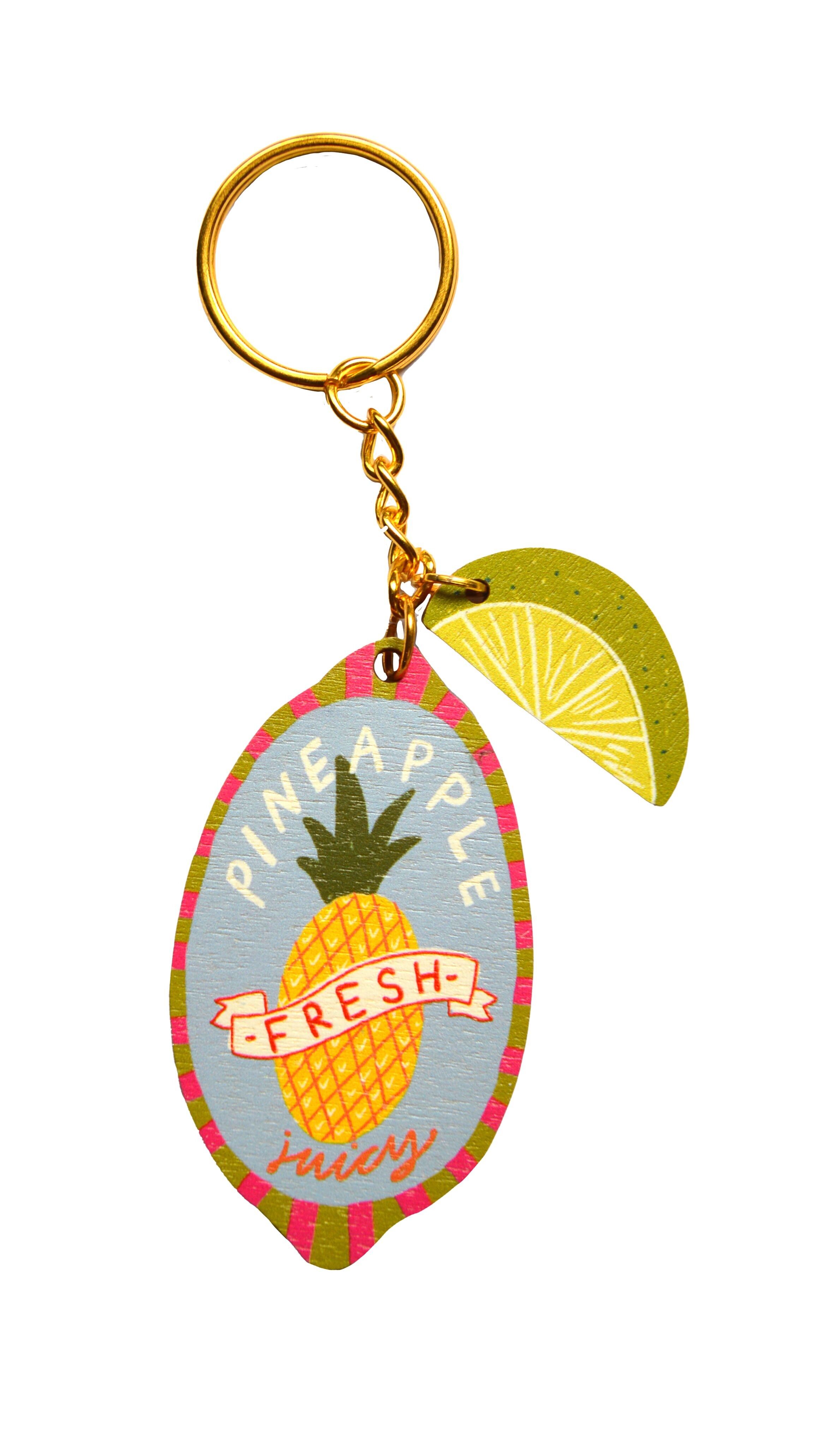 Schlüsselanhänger mit Ananas-Aufkleber