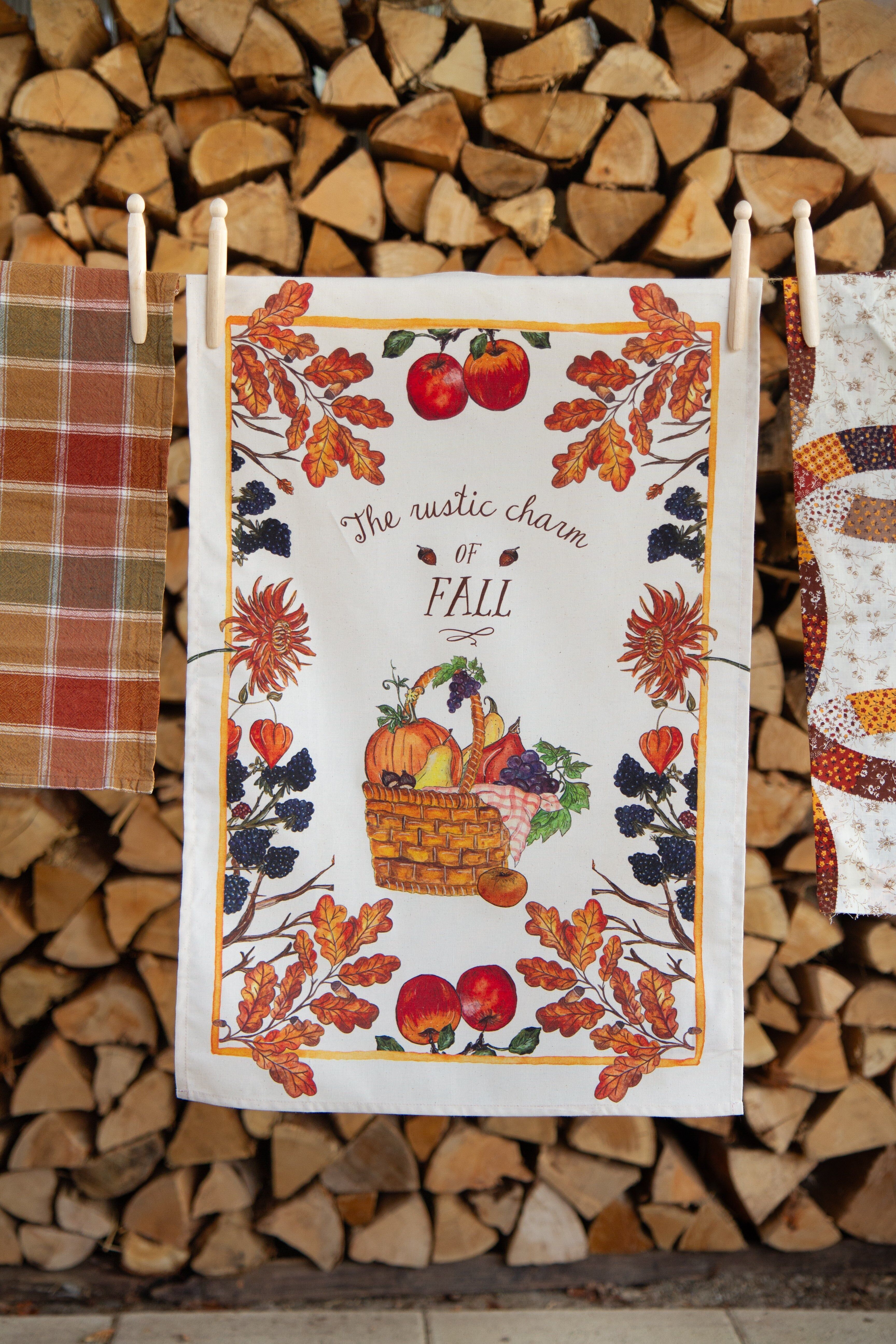 Rustic Autumn Tea Towel