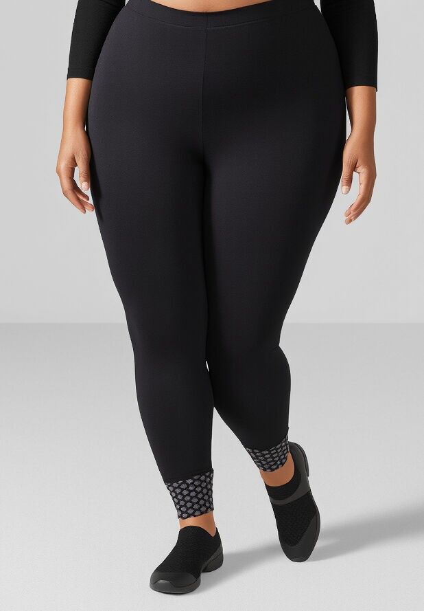 Legging grande taille bi-matière (B90)