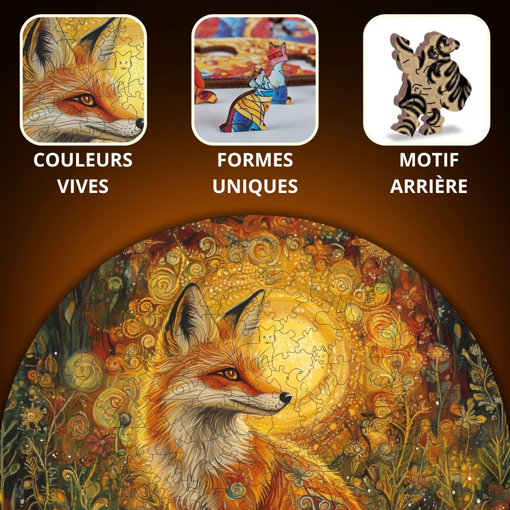 Puzzle in legno Golden Fox CreatifWood Scatola di cartone