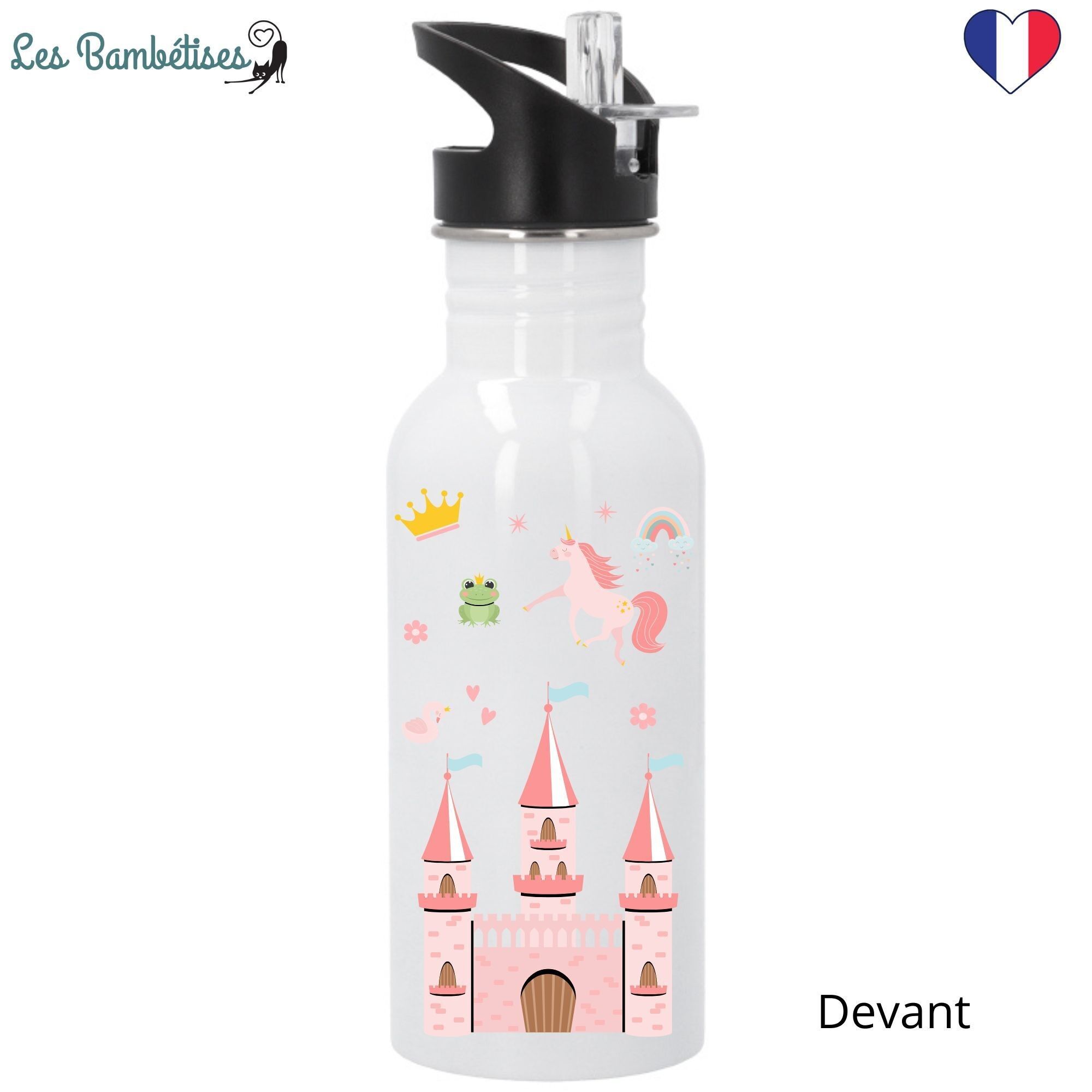 Princess children's water bottle with spout