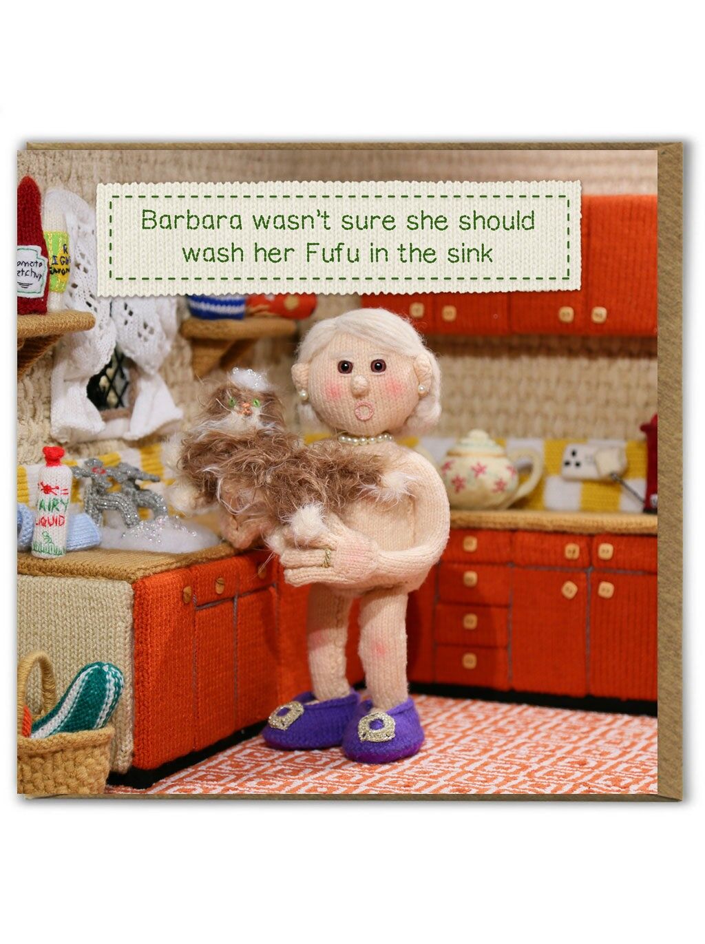 Divertente biglietto di auguri di compleanno - Lavare Fufu nel lavandino di Nudinits