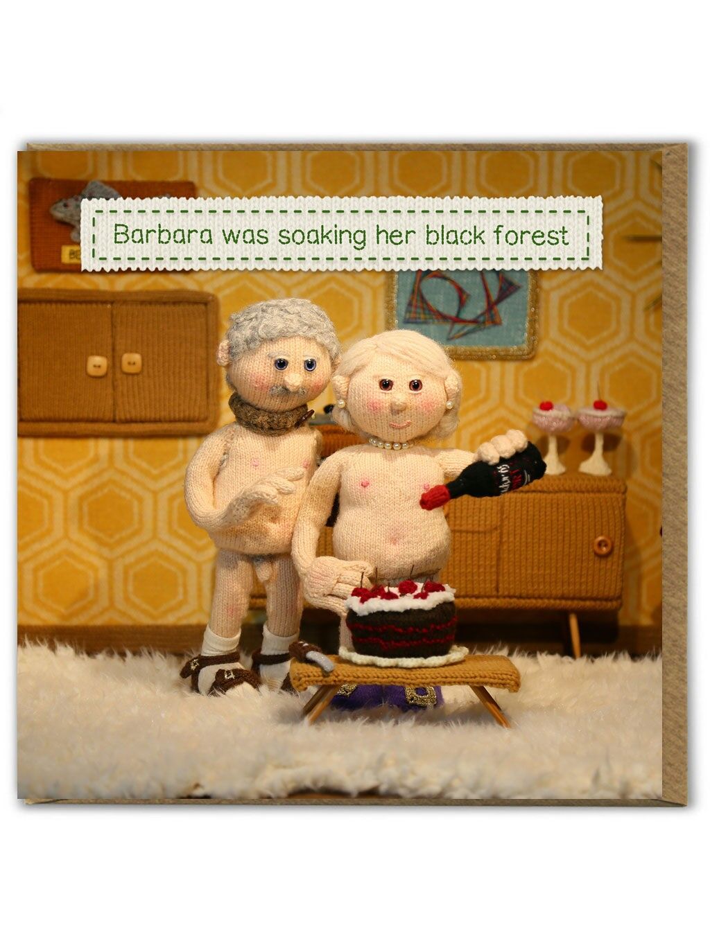 Divertente biglietto di auguri di compleanno - Foresta Nera in ammollo di Nudinits