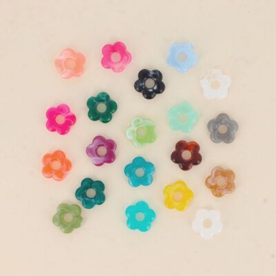 Acetate Flower Bead 15.5mm, 10 pieces
