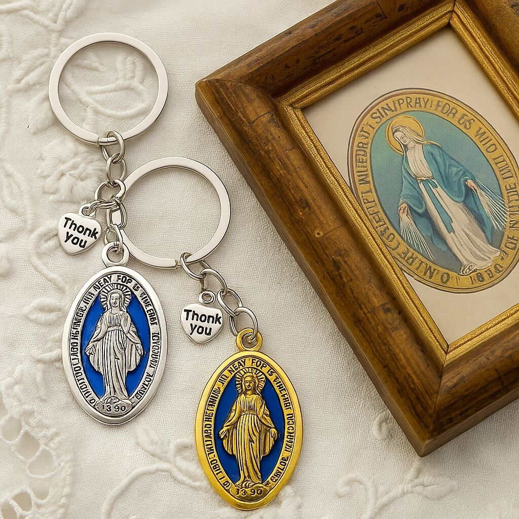 Portachiavi con medaglia miracolosa