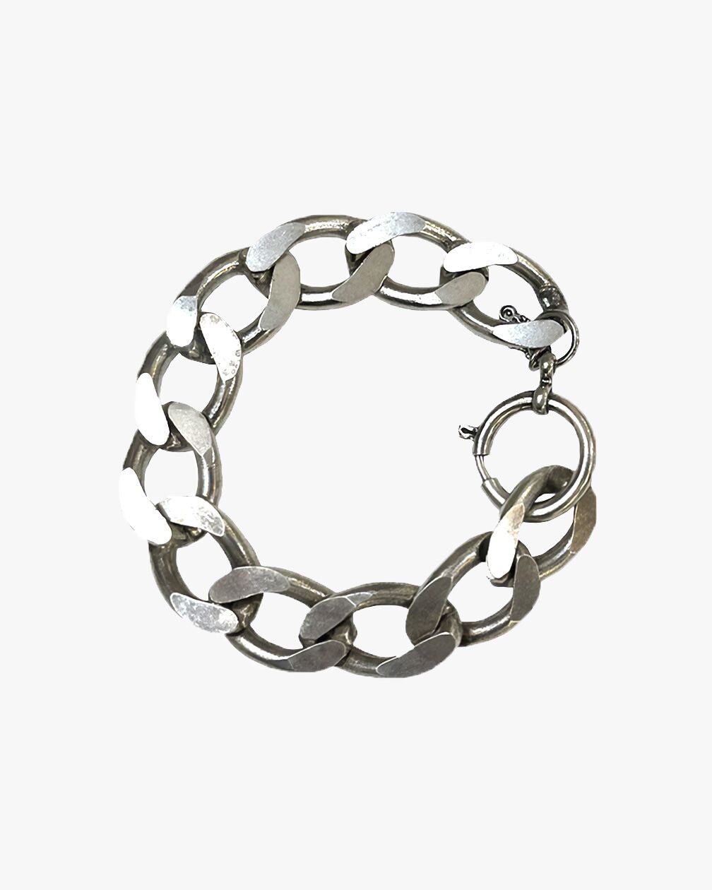 Pulsera bordillo de plata