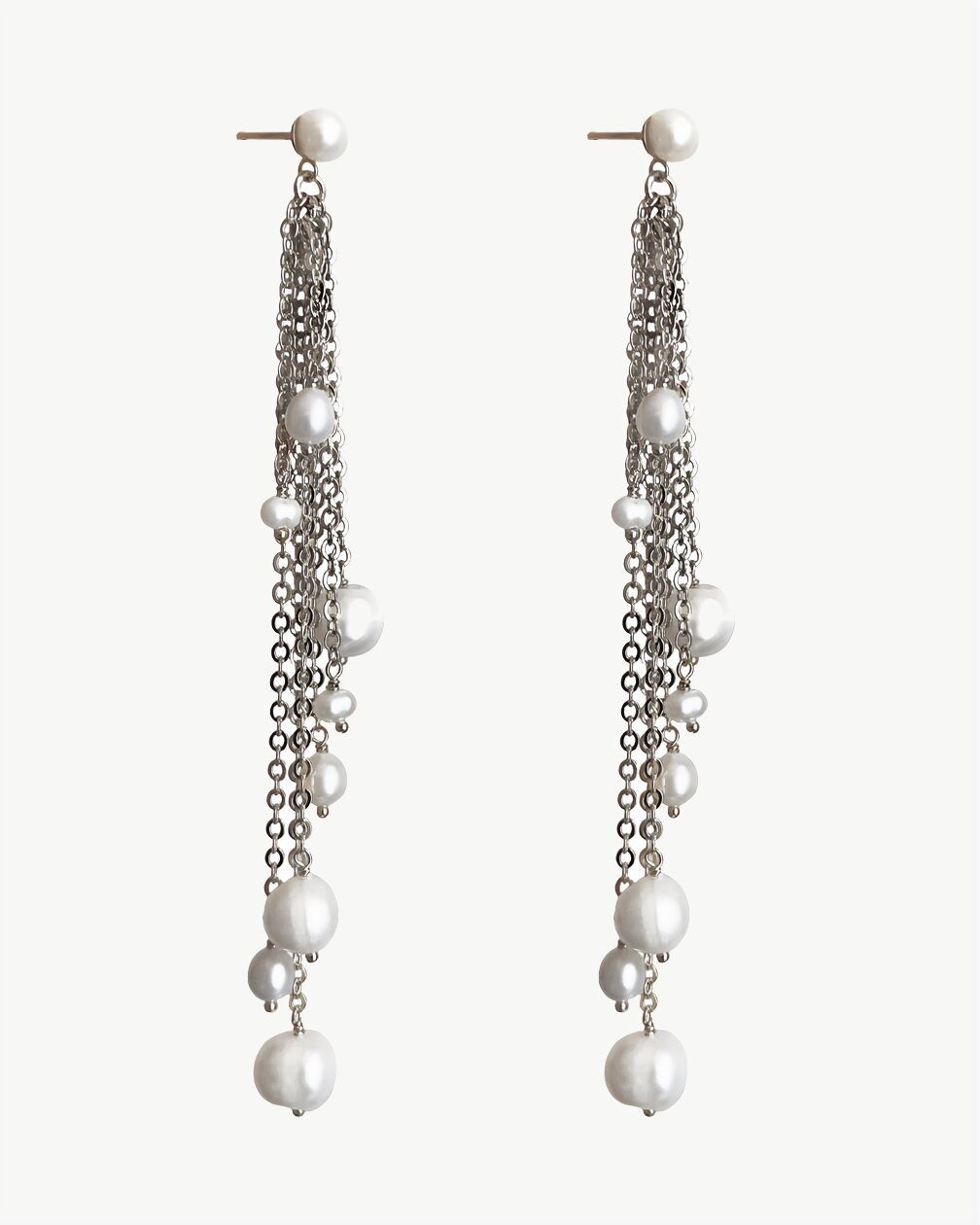 PENDIENTES CASCADA DE PLATA