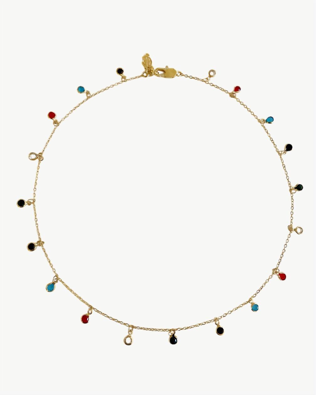 COLLAR DE ORO MULTICOLOR BRILLANTE