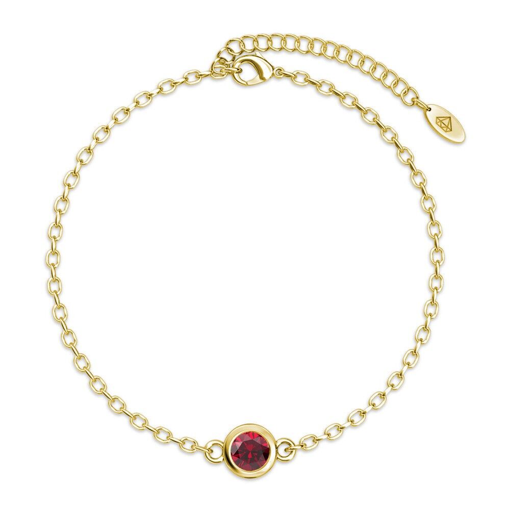 Bracelet Birth Stone - Doré et Rouge