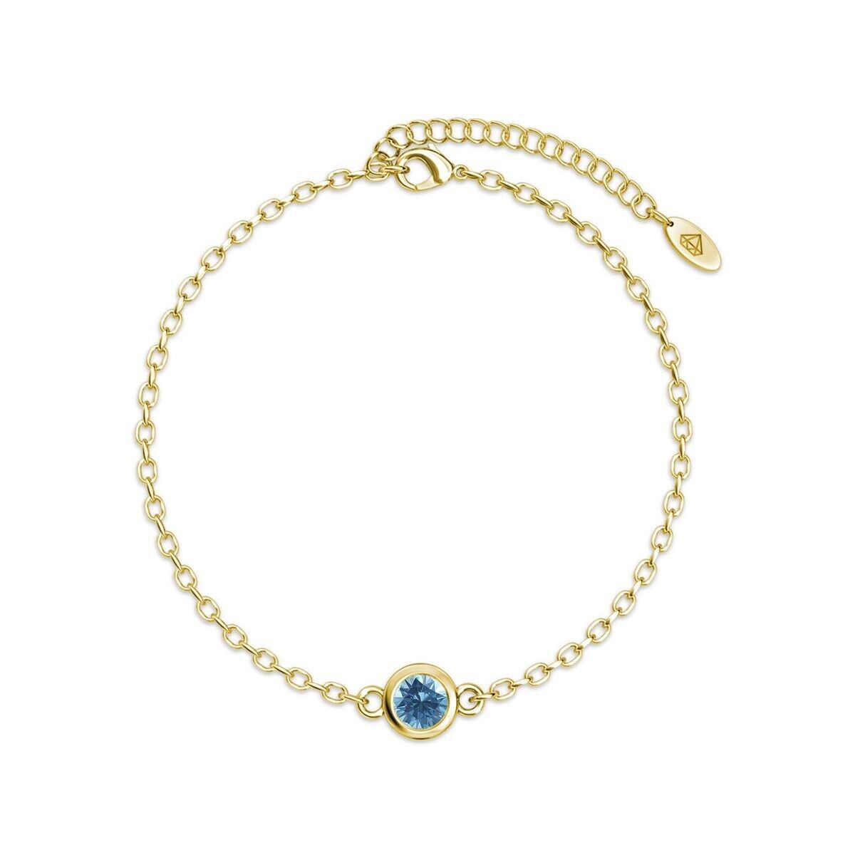 Pulsera de piedra de nacimiento - Oro y turquesa