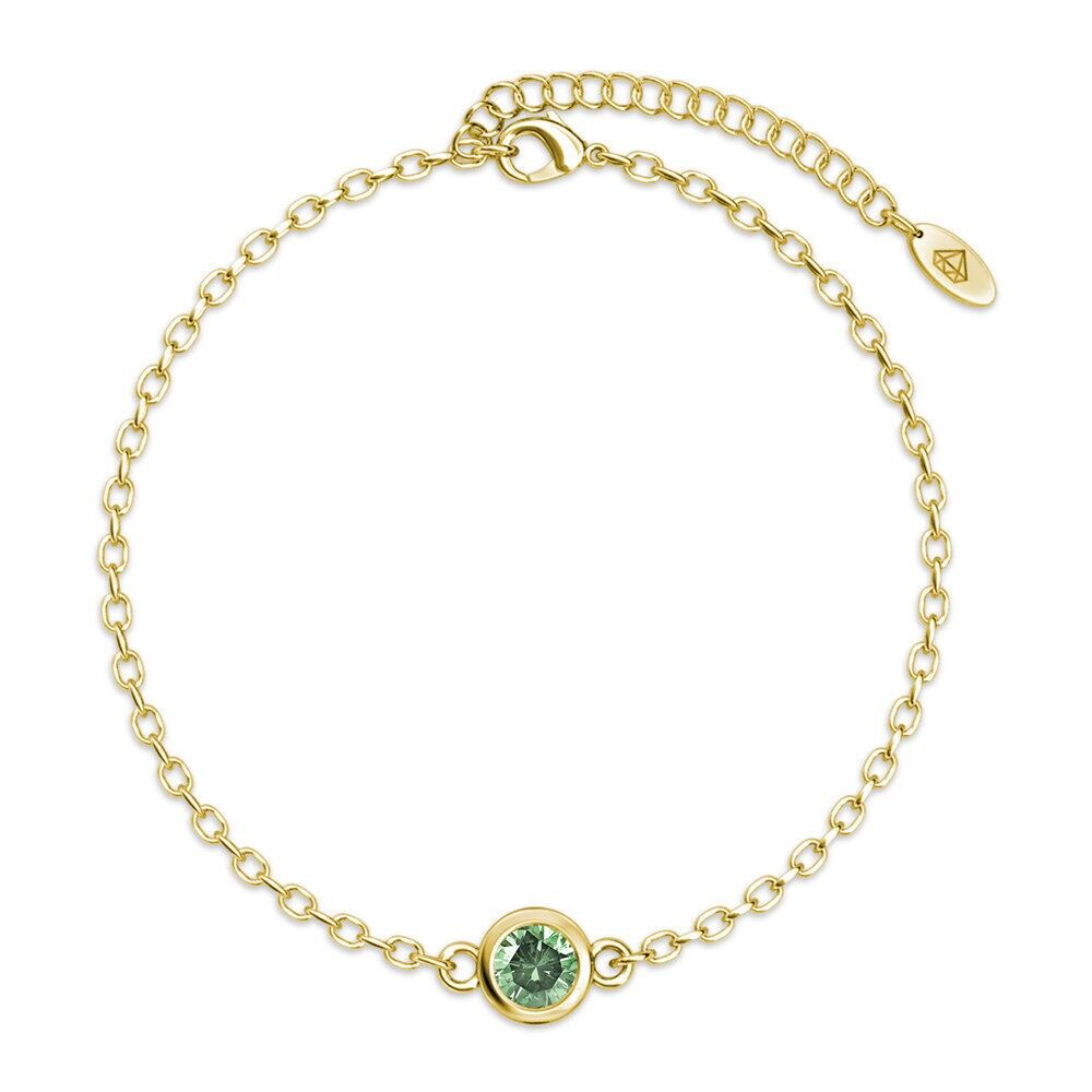 Pulsera con Piedras de Nacimiento - Oro y Verde