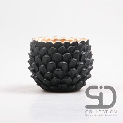 Pot de fleurs en pomme de pin - NOIR M