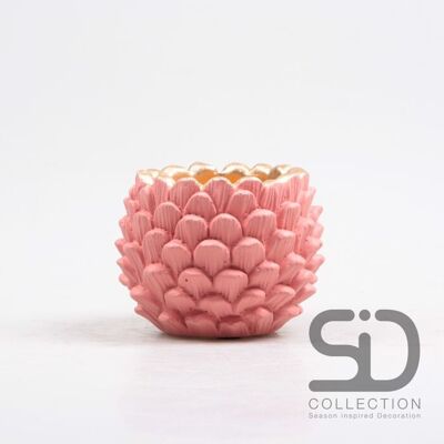 Pot de fleurs en forme de pomme de pin - OLD PINK M