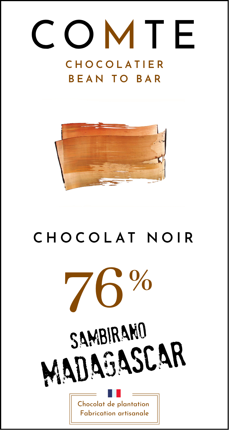 Dark chocolate 76% Cacao Sambirano Madagascar