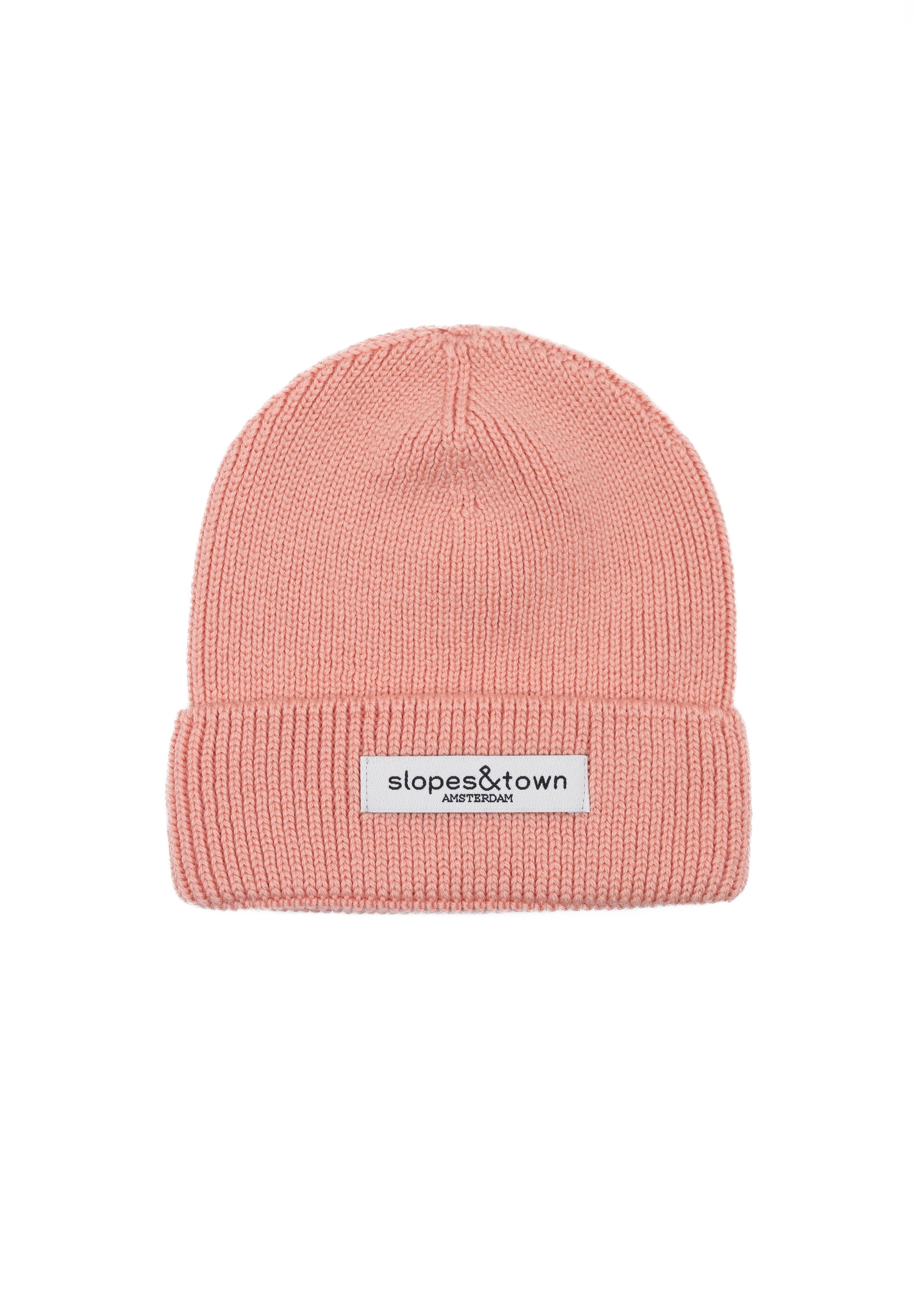 Kindermütze aus Merinowolle, Zartrosa