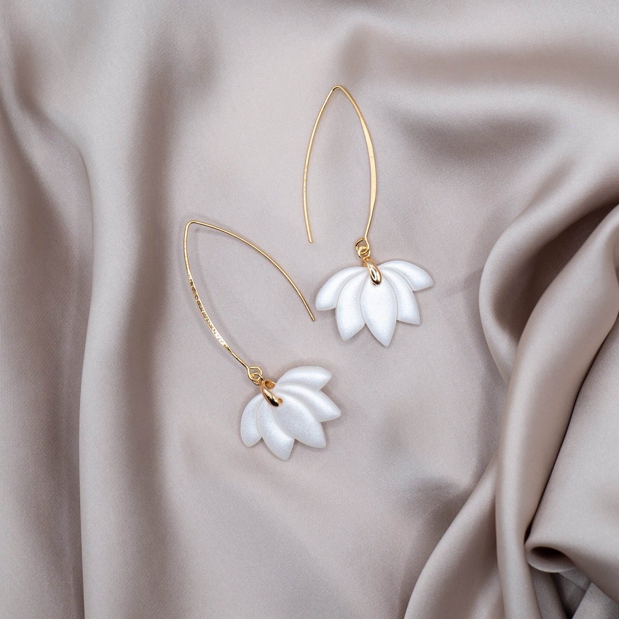 FIOR DI LOTO - Pendientes orecchini chapados en oro de 18 quilates