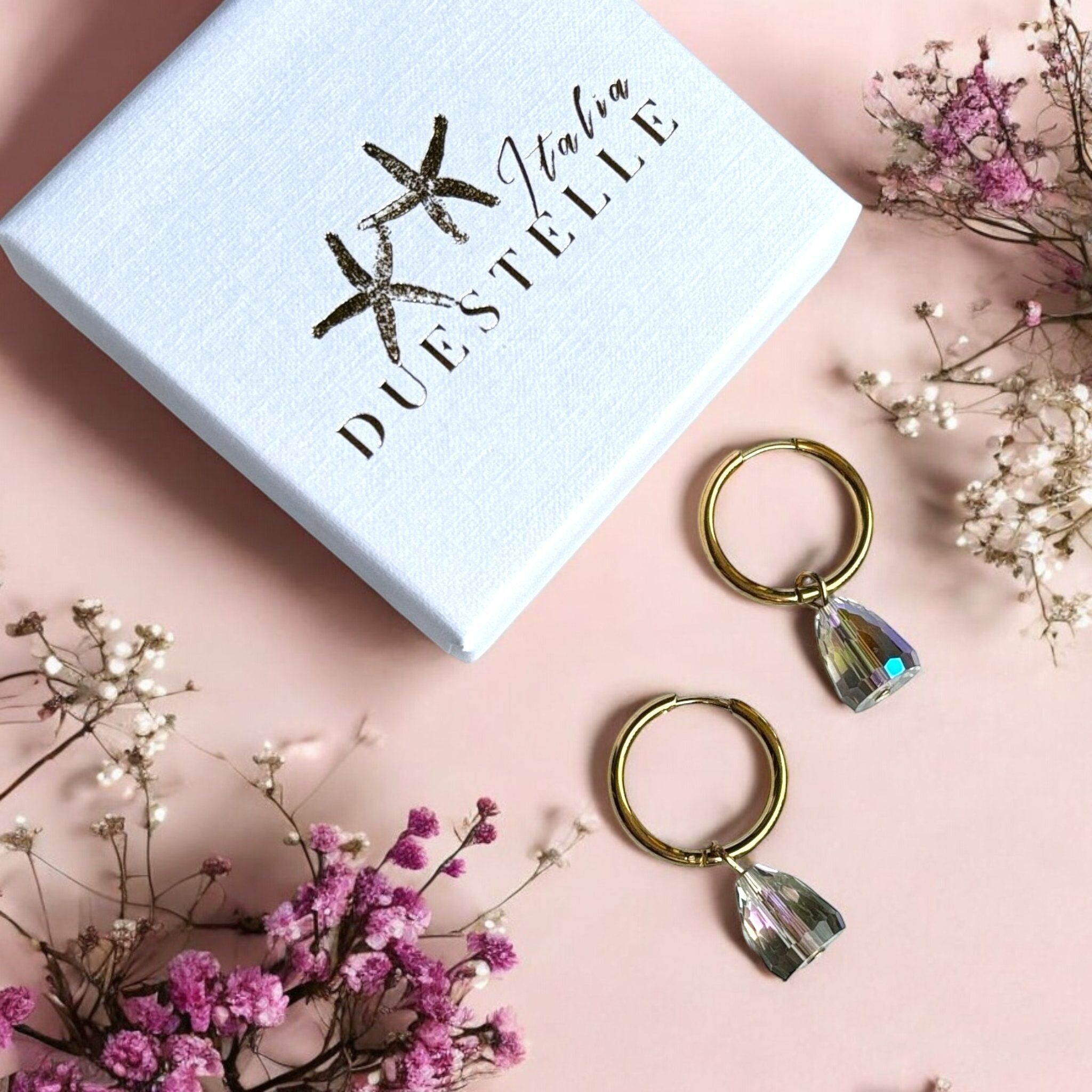 Aros Brillo Prisma Dorado