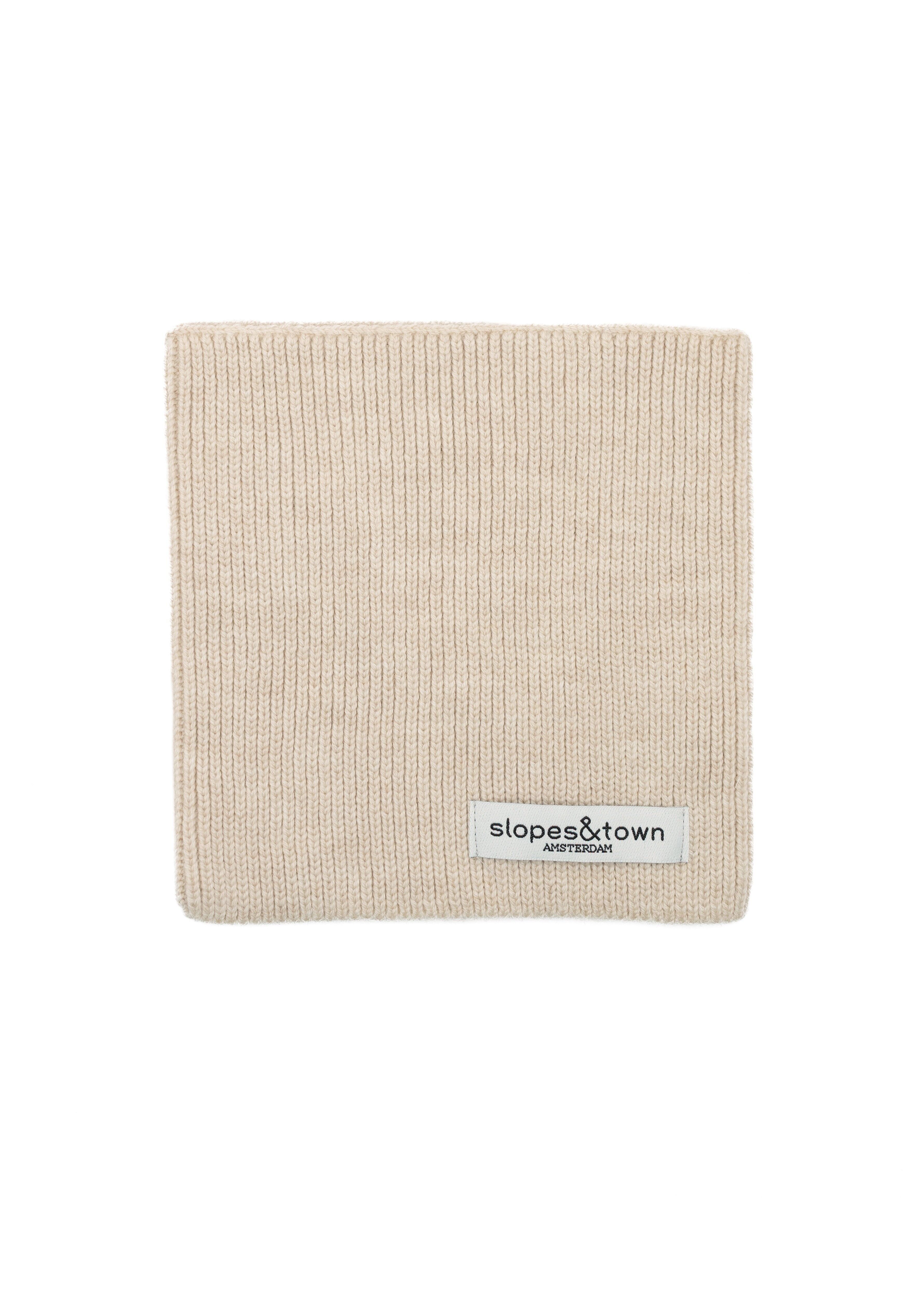 Scaldacollo in lana merino per bambini, beige latte