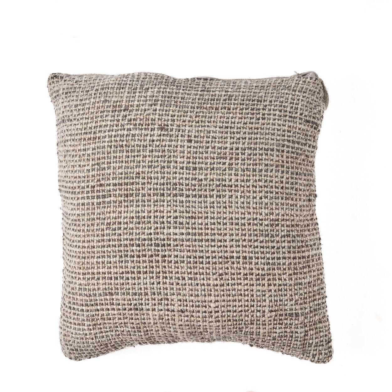 Housse de coussin en lin grainé - Noir naturel