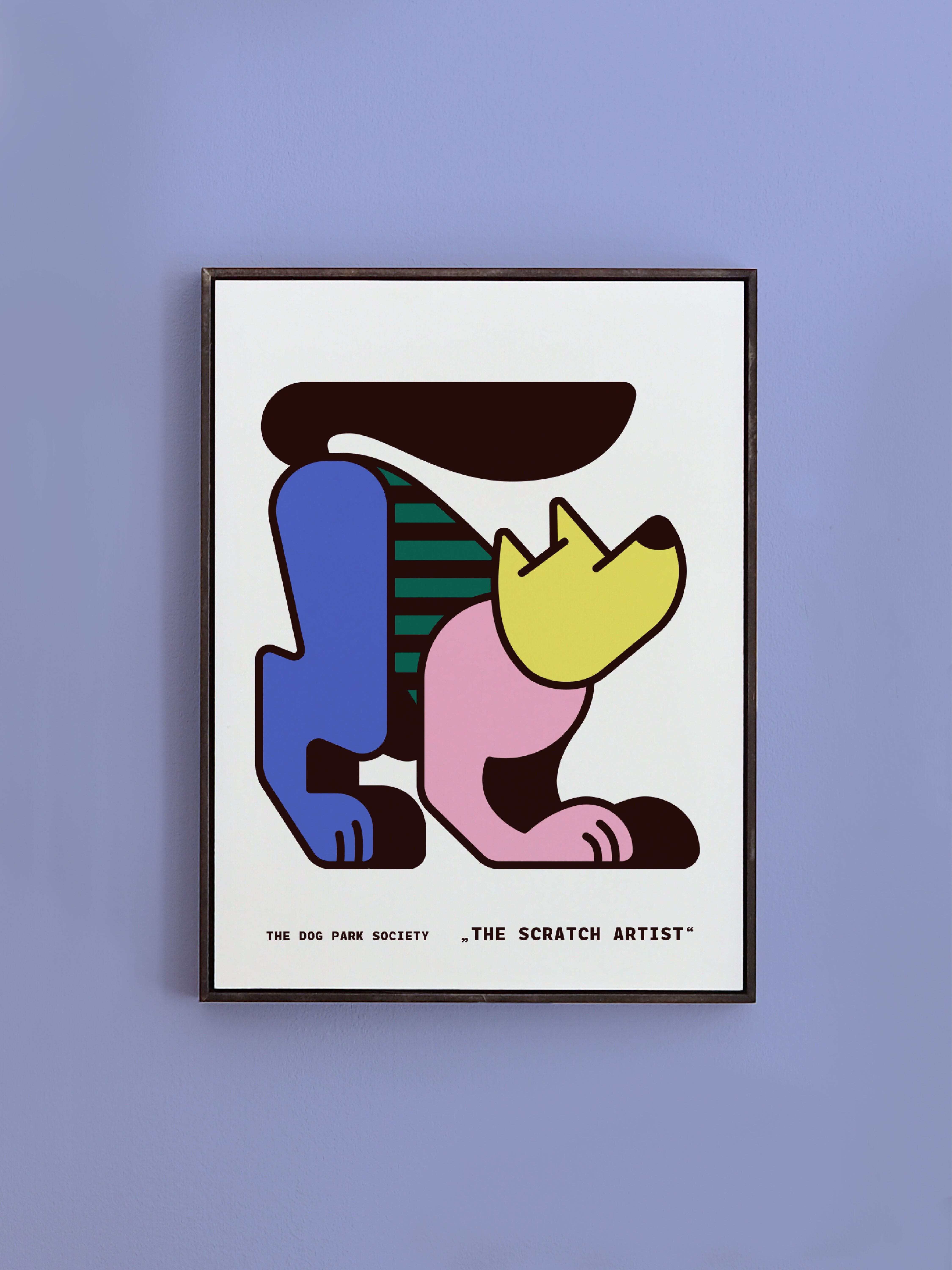 Dog Park Art Print – Colorful Dog | Scratch Artist | Dog Wall Art | Dog Poster Gift