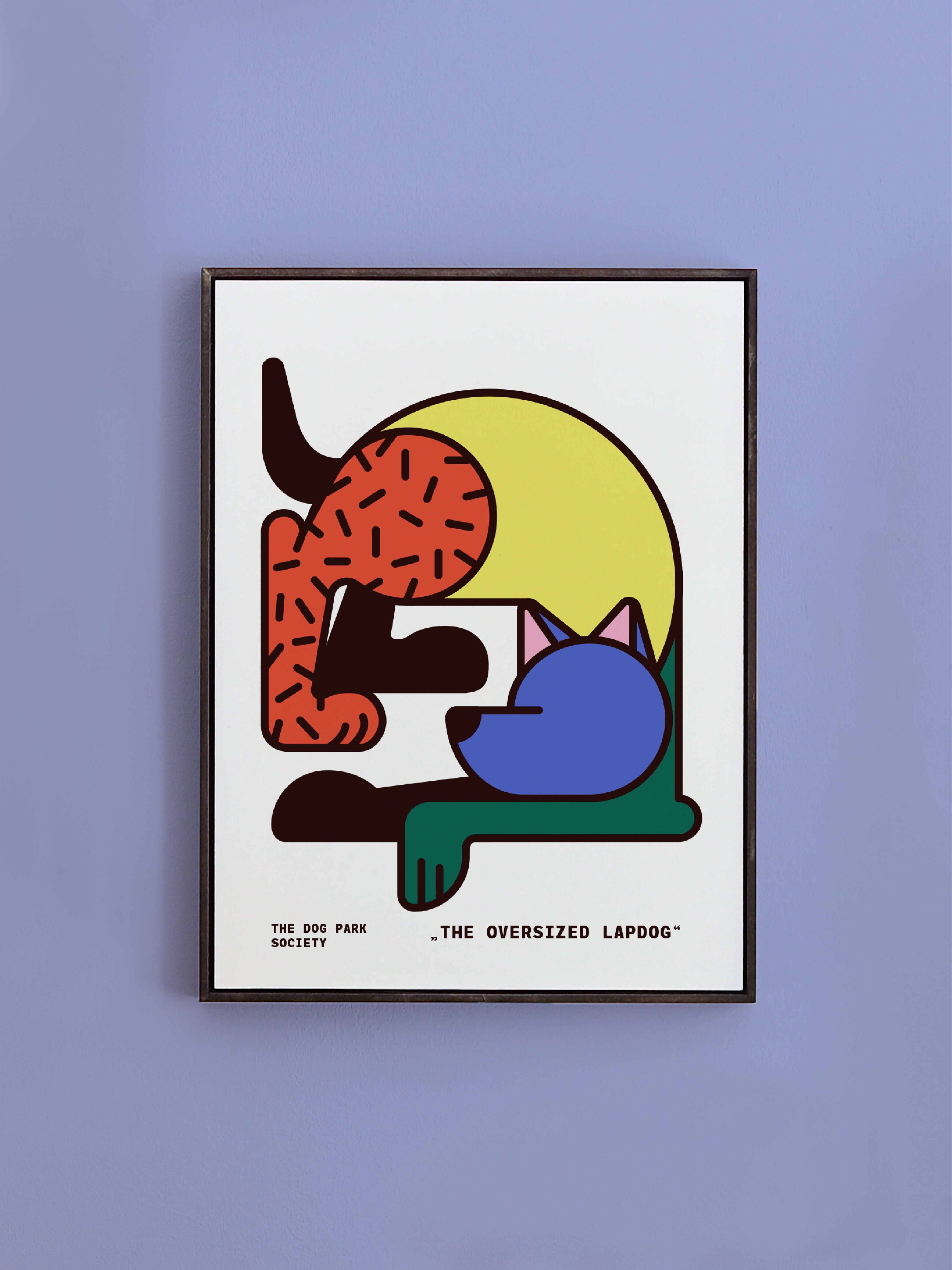 Dog Park Art Print – Colorful Dog | Oversized Lapdog | Dog Wall Art | Dog Poster Gift