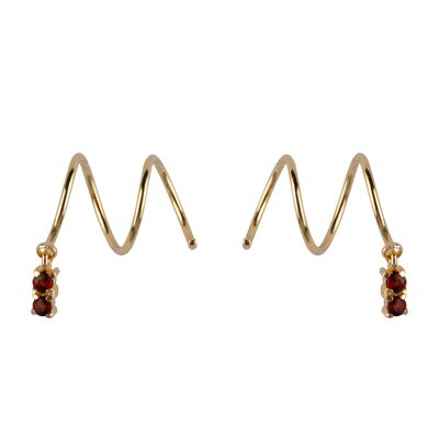 Boucles d'oreilles grenat Rumi