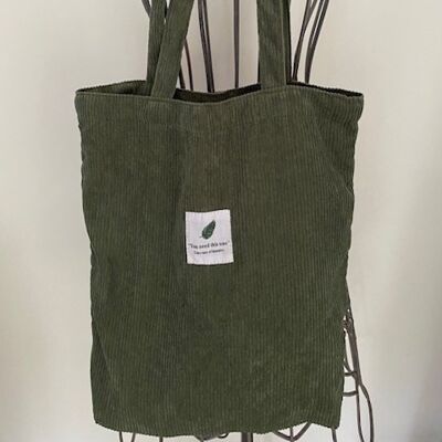Khaki Velvet Tote Bag