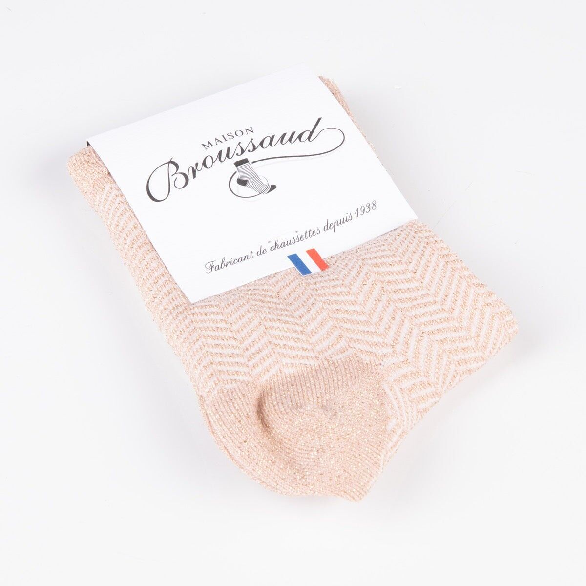 Les Chevrons - Damensocken - rosa Baumwolle