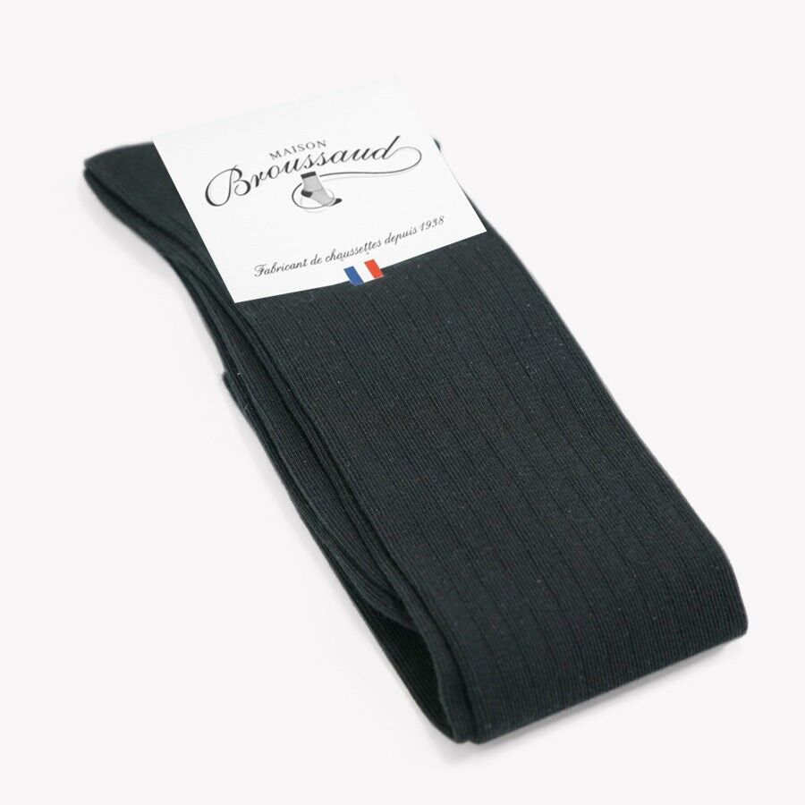 Gerippt - Herrensocken - schwarze Baumwolle