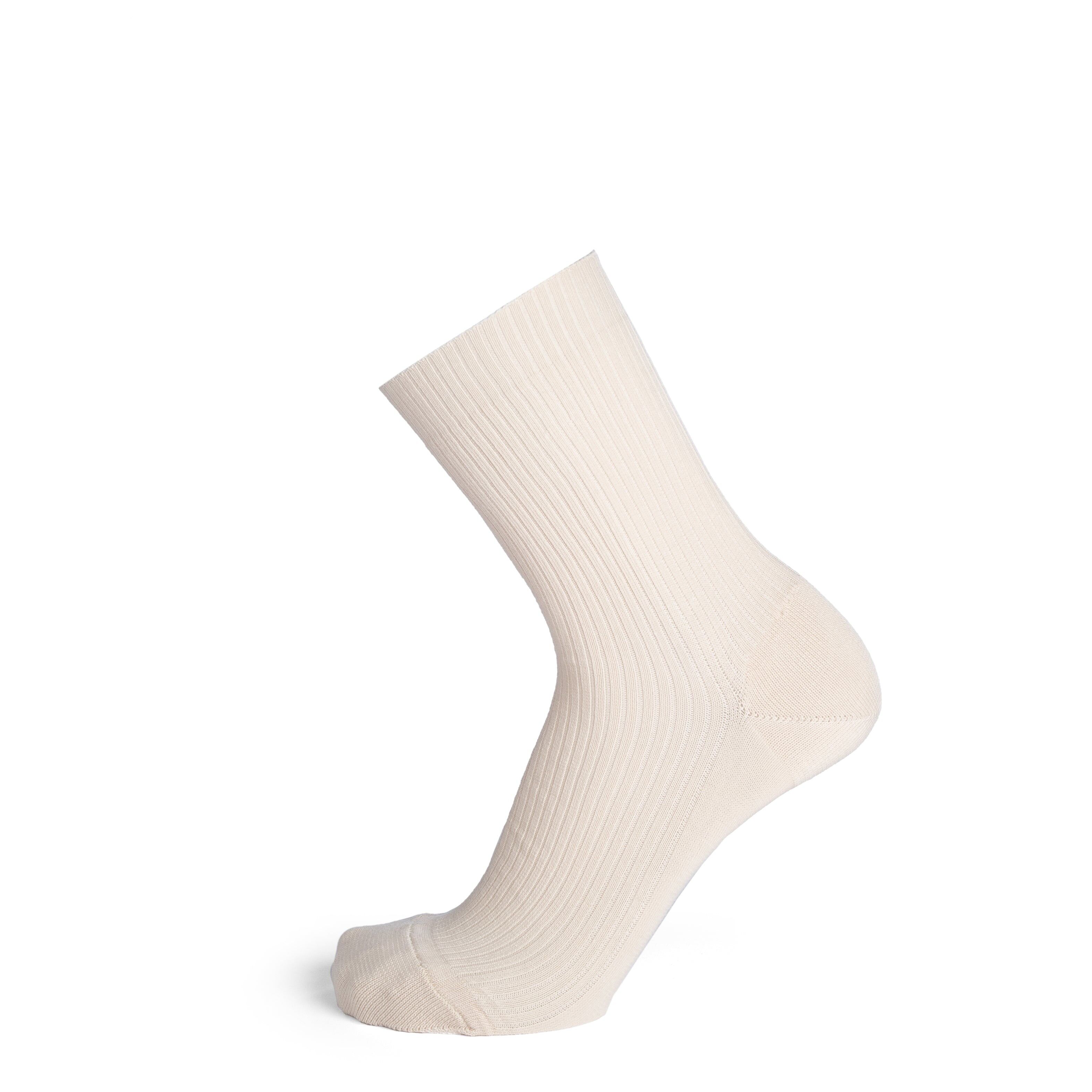 Nicht komprimierende Damensocken - beige Baumwolle