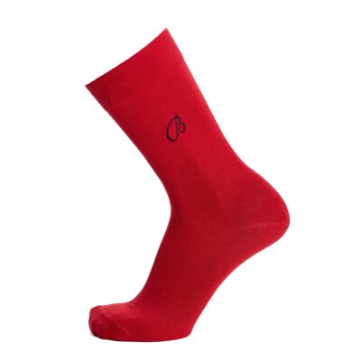 United embroidery B - calzini da uomo - cotone rosso