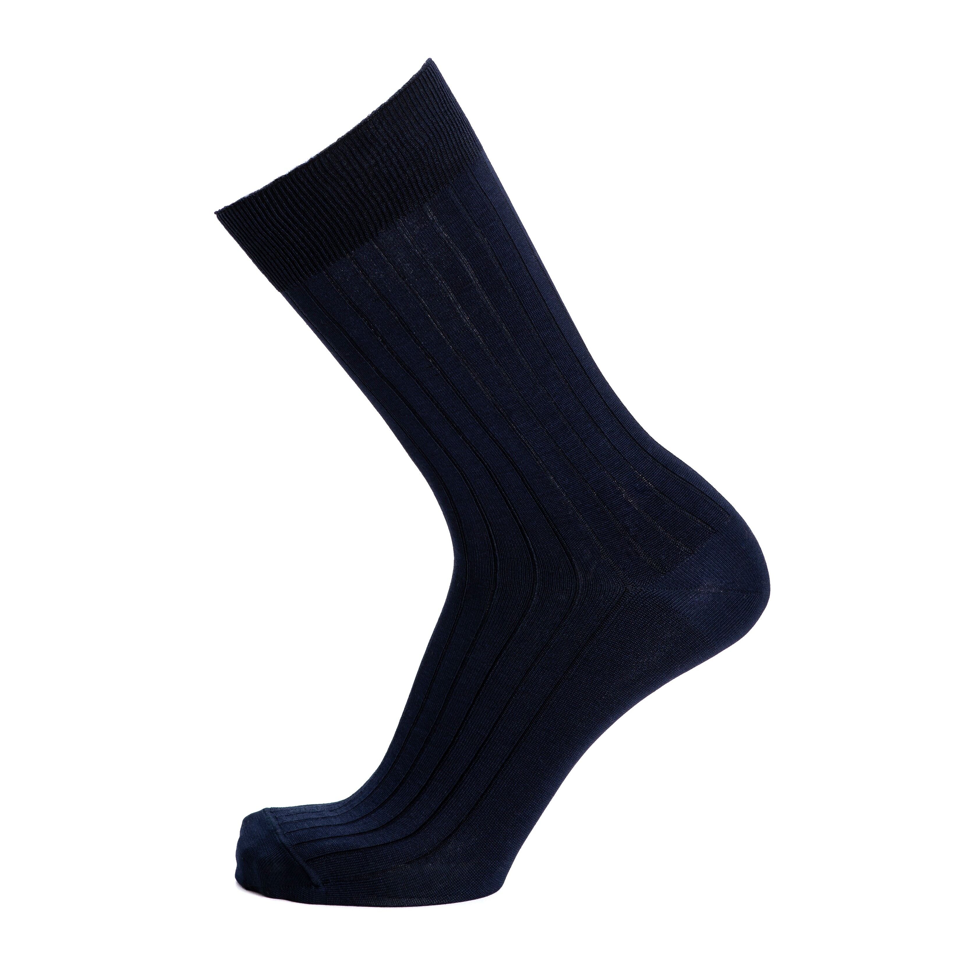 Les fils d'Ecosse - chaussettes homme - coton marine