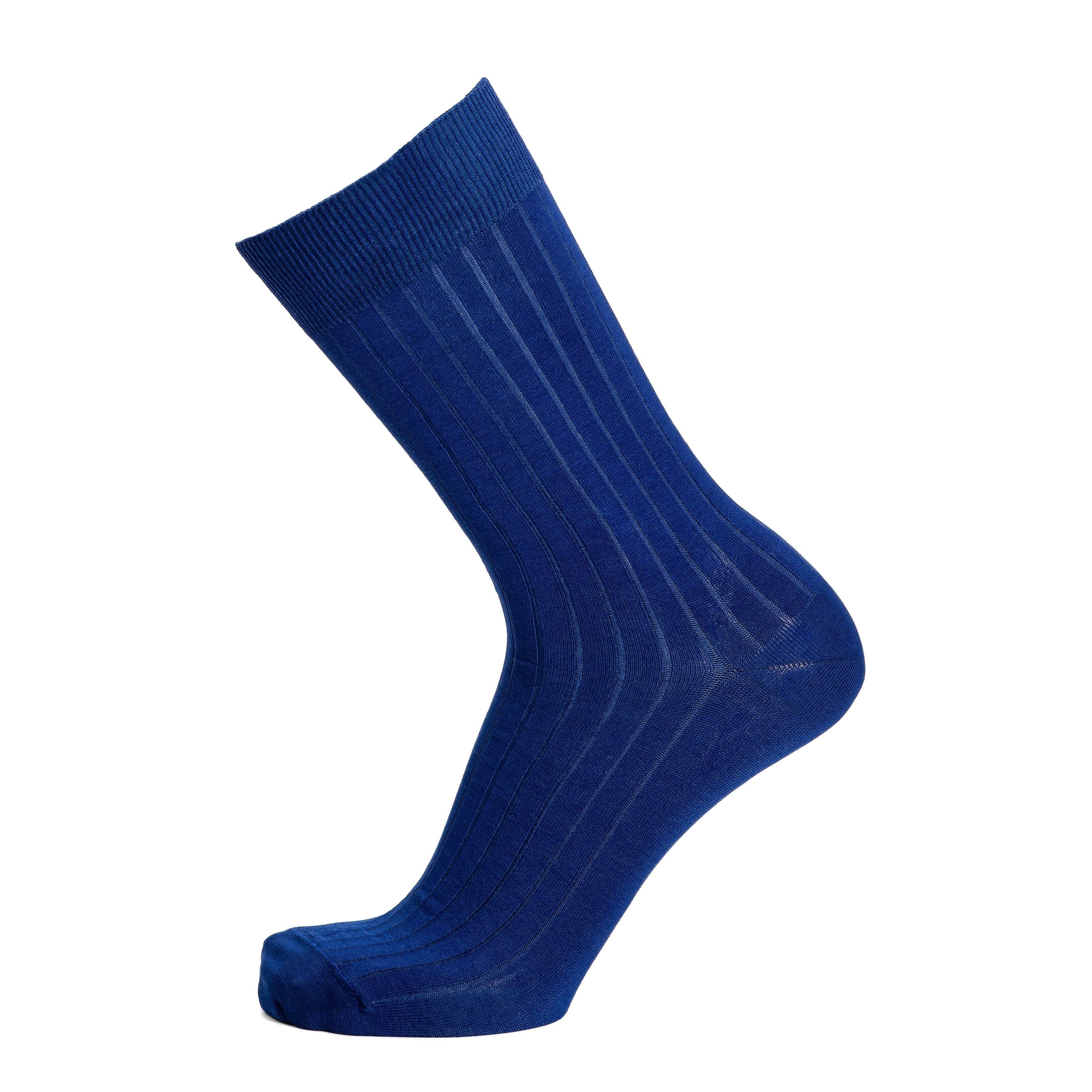 Les fils d'Ecosse - chaussettes homme - coton bleu