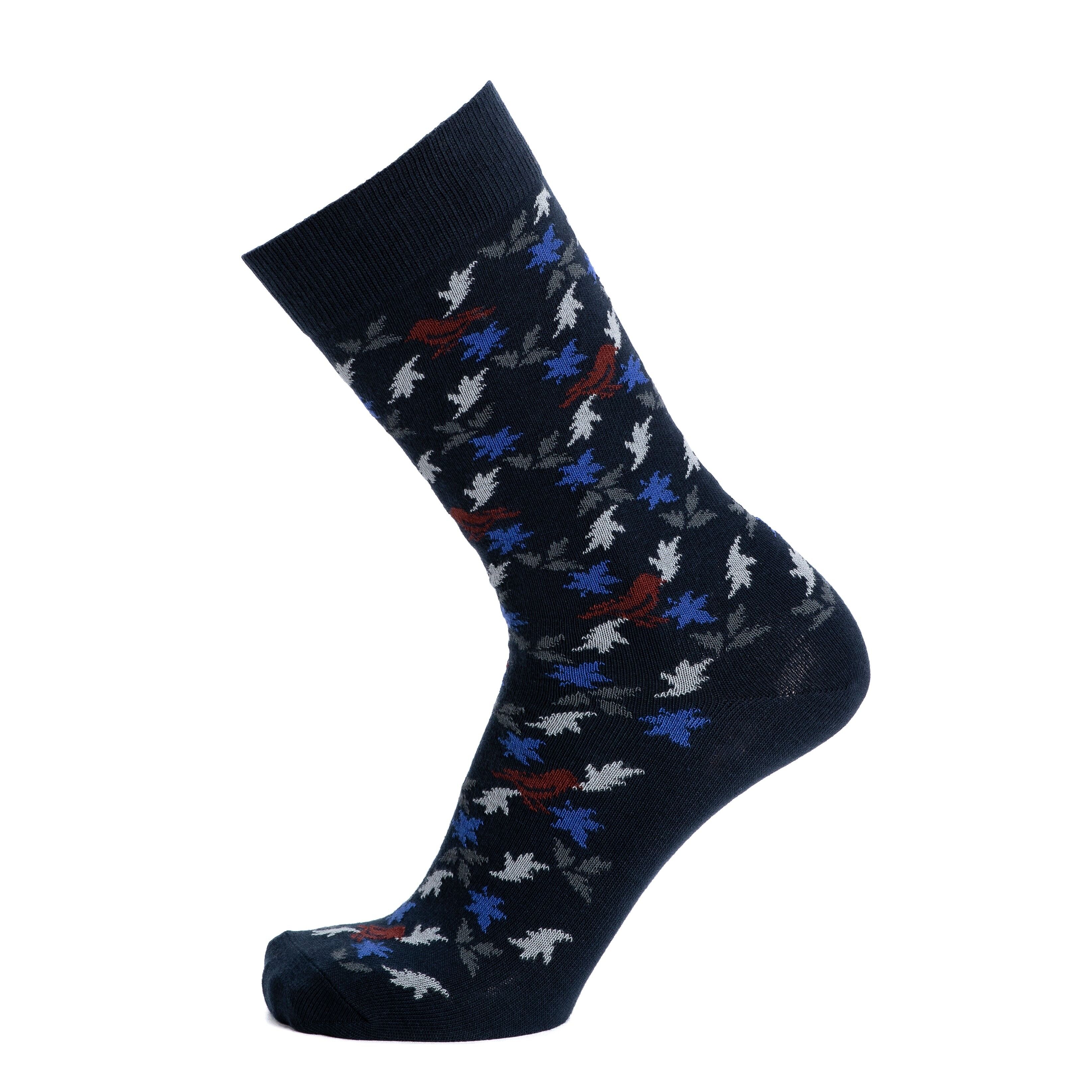 Foliage - calzini da uomo - cotone blu navy