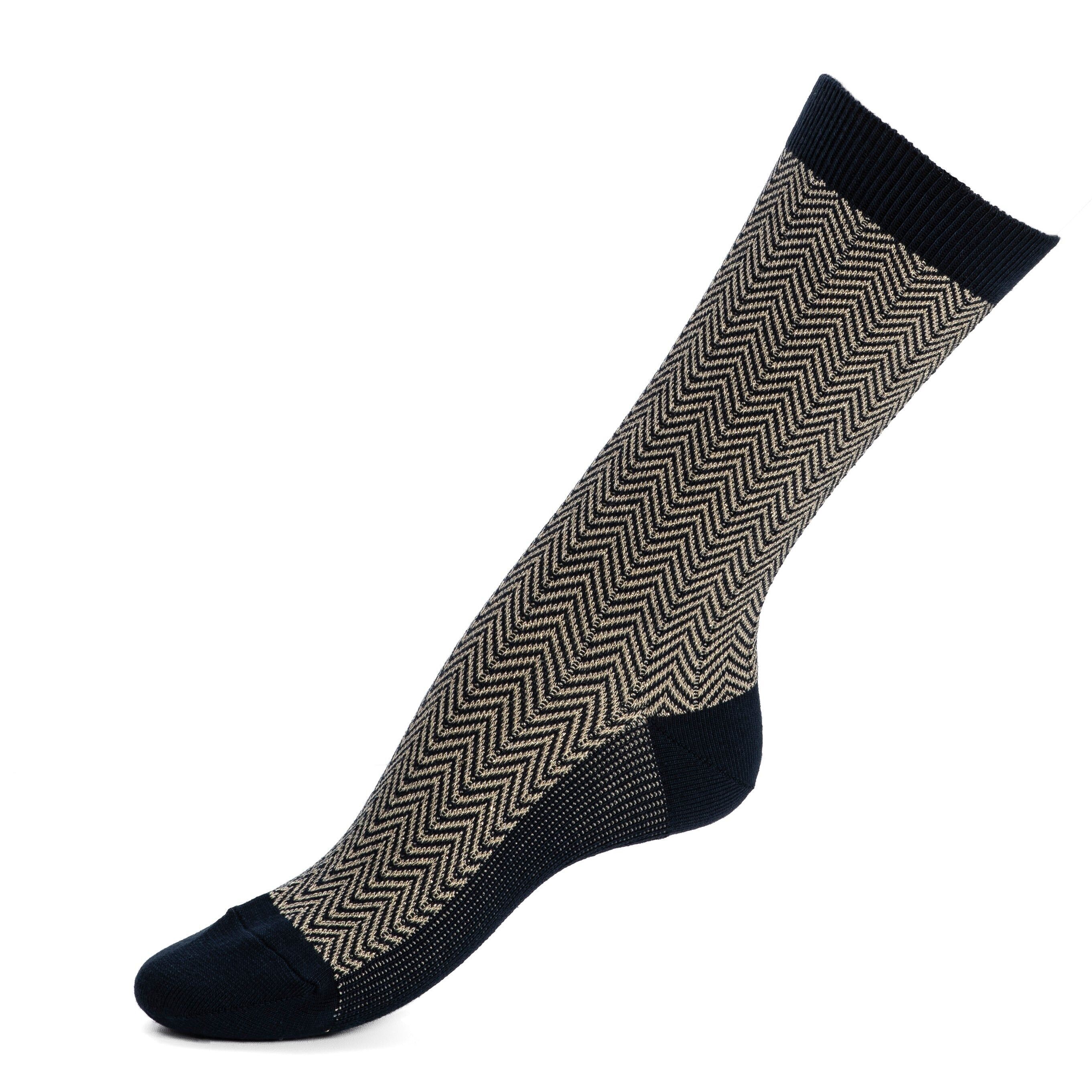 Herringbone - calzini da donna - cotone blu navy