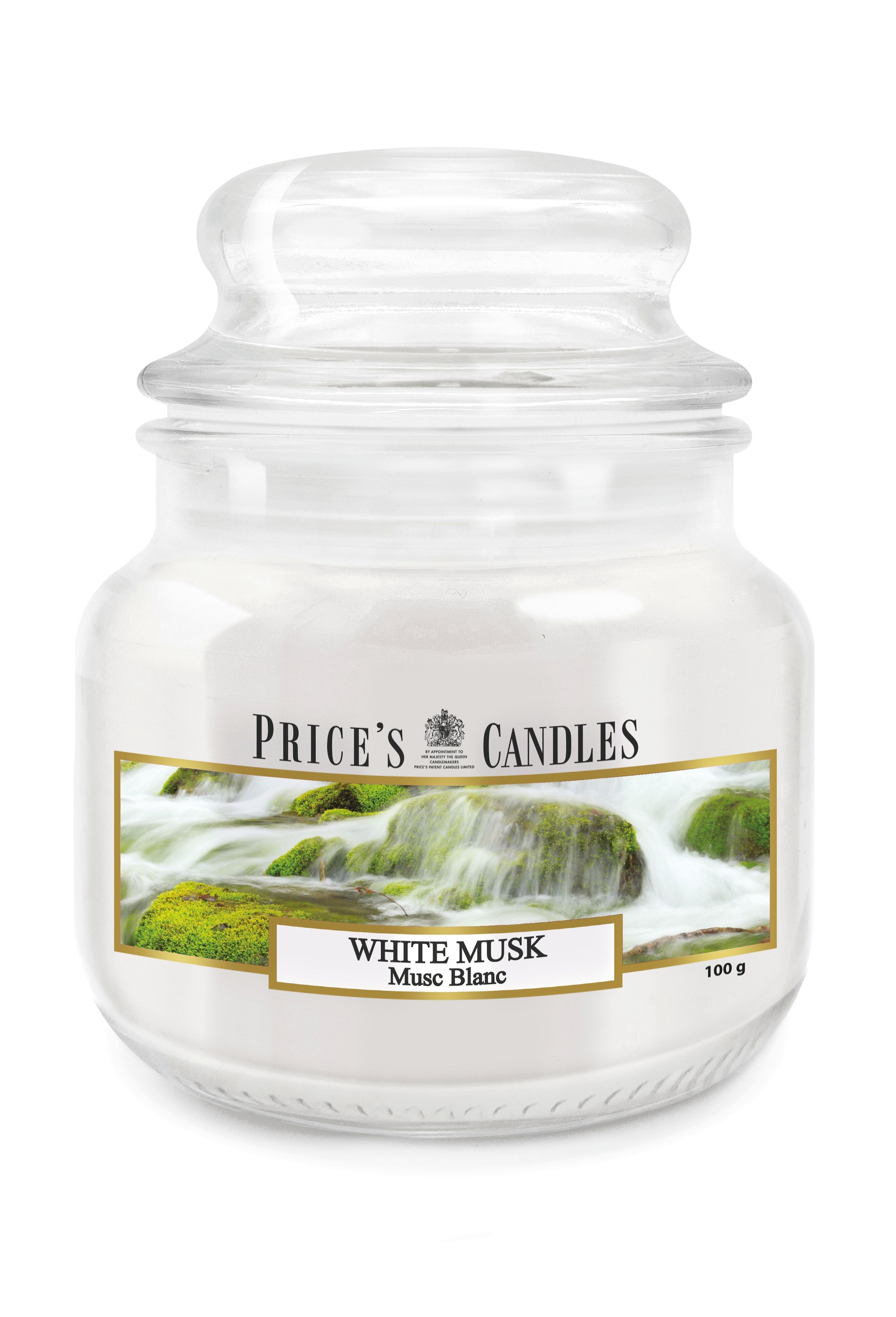 Candela piccola in barattolo MUSCHIO BIANCO-560003