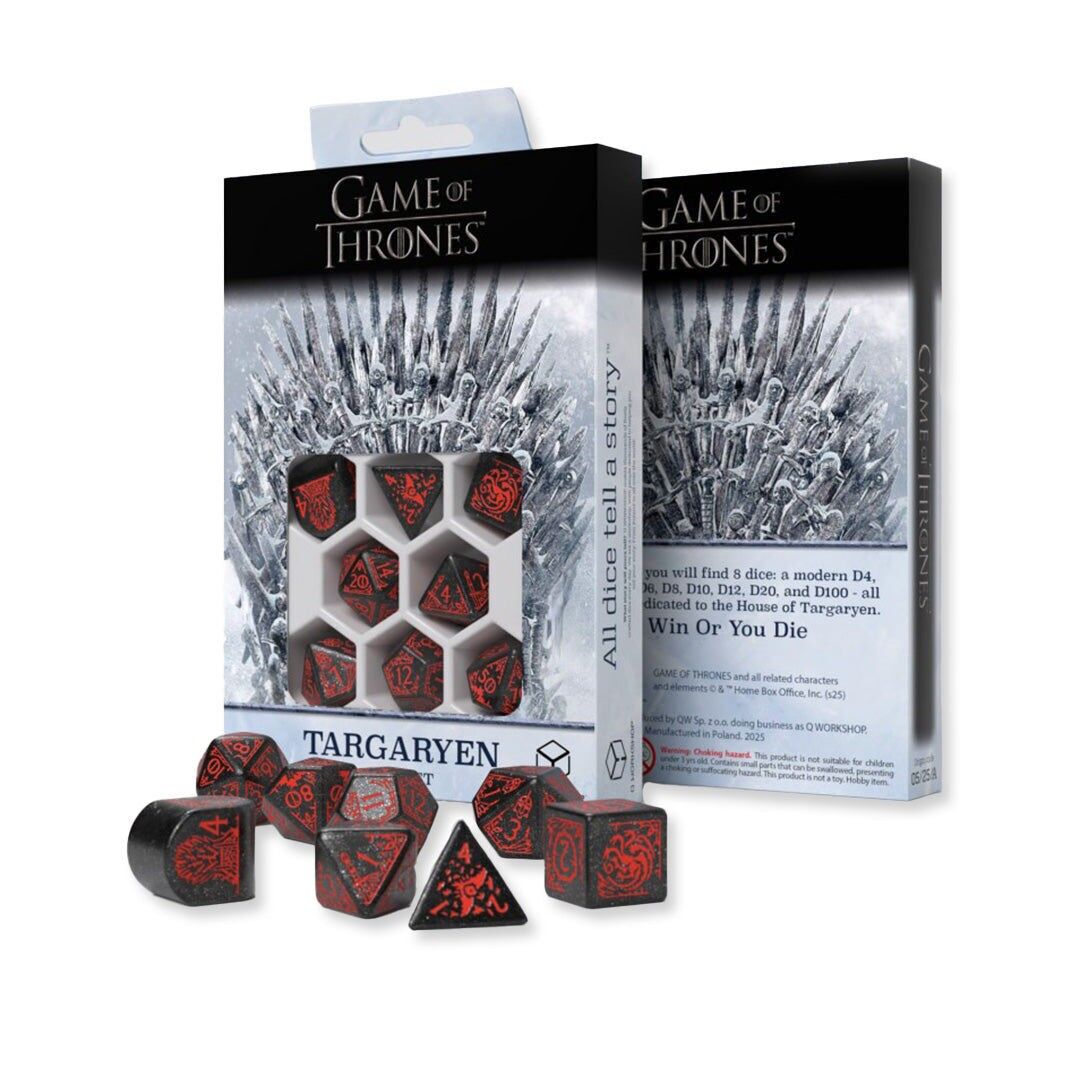 Game of Thrones.Set di dadi Targaryen Q-WORKSHOP