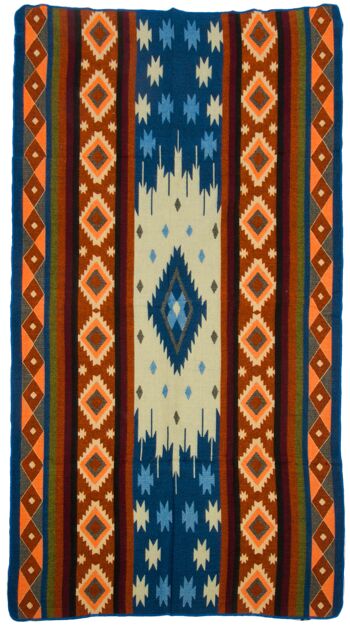 Mini | Couverture indigène en alpaga | Bleu Quilotoa | 110 cm x 185 cm 2