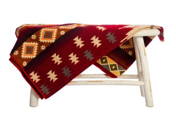Mini | Couverture indigène en alpaga | Quilotoa Rouge | 110 cm x 185 cm 1