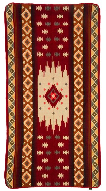 Mini | Couverture indigène en alpaga | Quilotoa Rouge | 110 cm x 185 cm 2