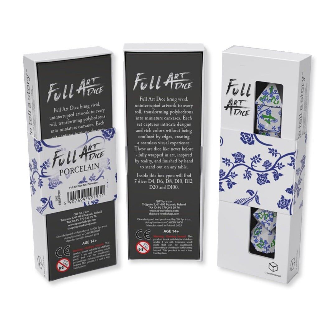 Set di dadi Full Art™: porcellana Q-WORKSHOP
