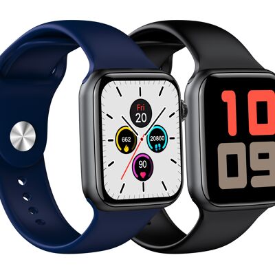 Colorful black and navy blue smartwatch