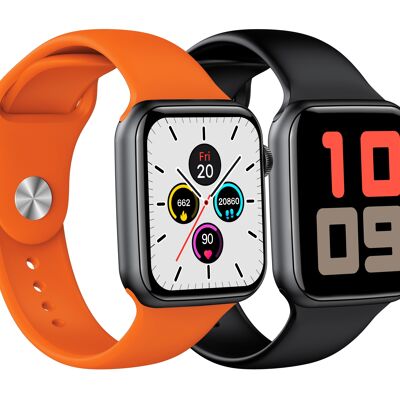Smartwatch Colorato arancione + nero