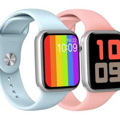 Smartwatch Colorful pink + sky blue
